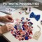 Patriotic Craft & Sewing Buttons – 50 Piece Red White & Blue Button Assortment